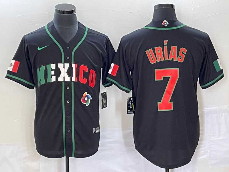 Men's Mexico Baseball #7 Julio Urias 2023 Black World Baseball Classic Stitched Jersey2,We sell and wholesale Men's Mexico Baseball #7 Julio Urias 2023 Black World Baseball Classic Stitched Jersey2 on line form chian!